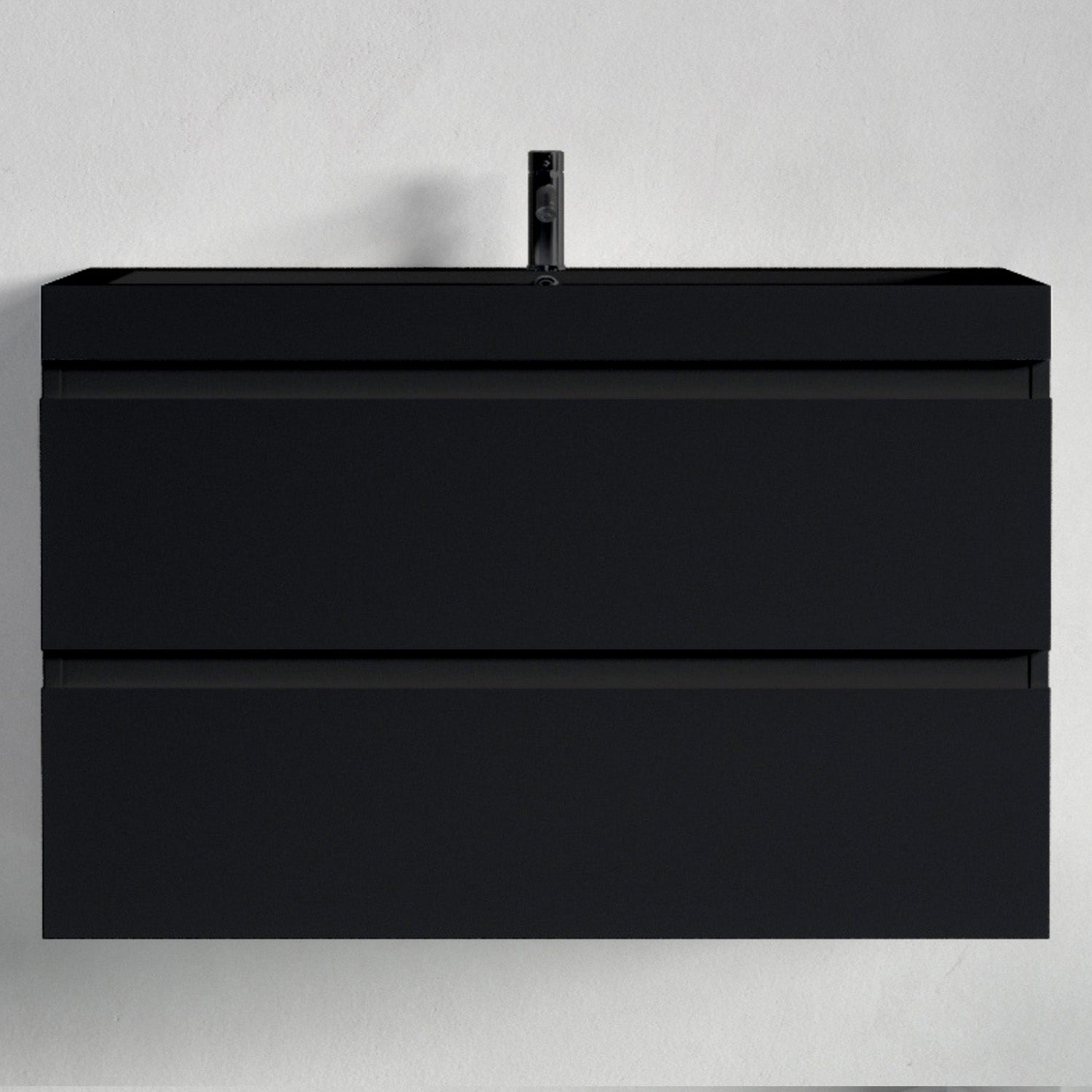 MONACO Matt Schwarz - Waschbecken Schwarz - 80 cm