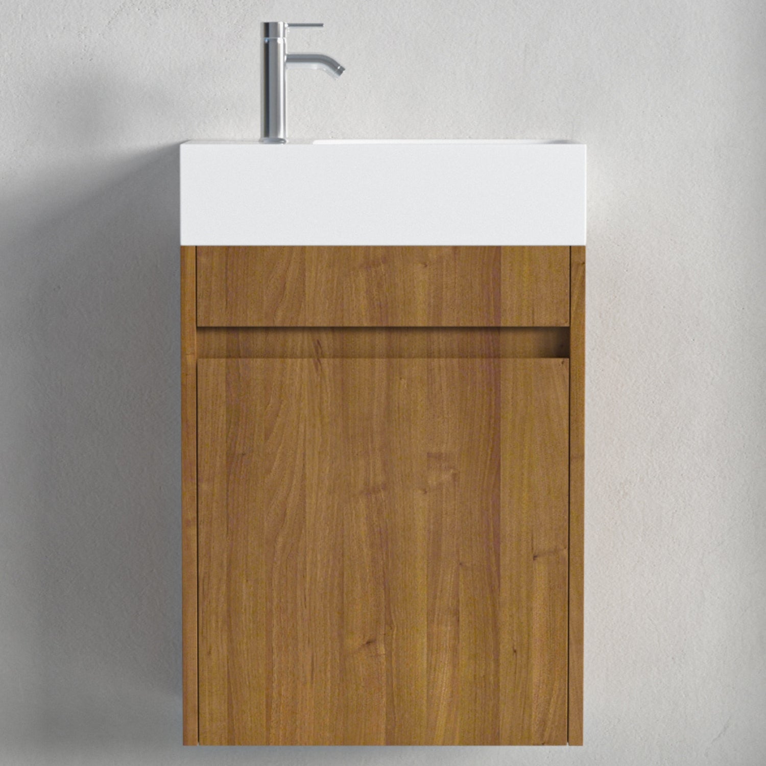 IBIZA Warmes Eichenholz - Waschbecken Weiß