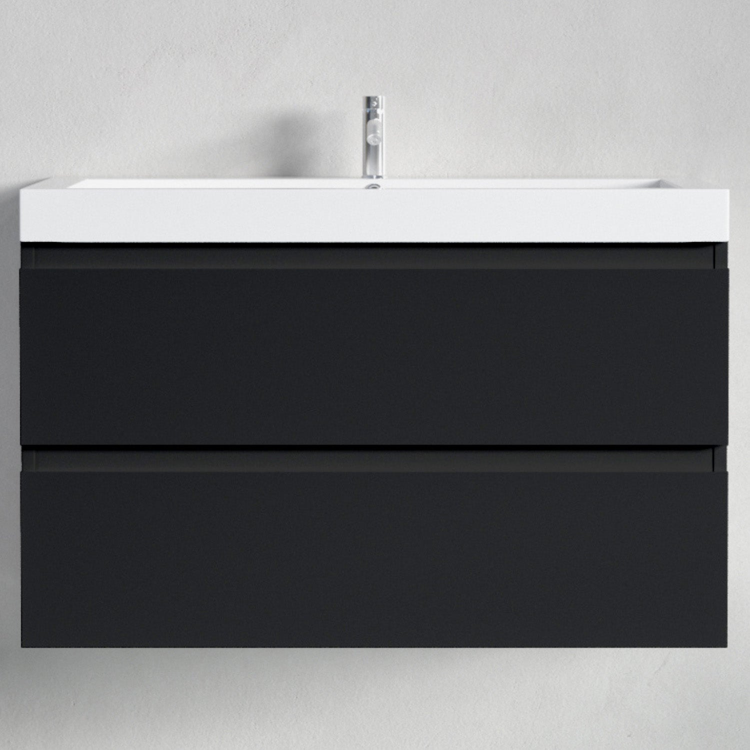 MONACO Matt Schwarz - waschbecken weiß - 80 cm