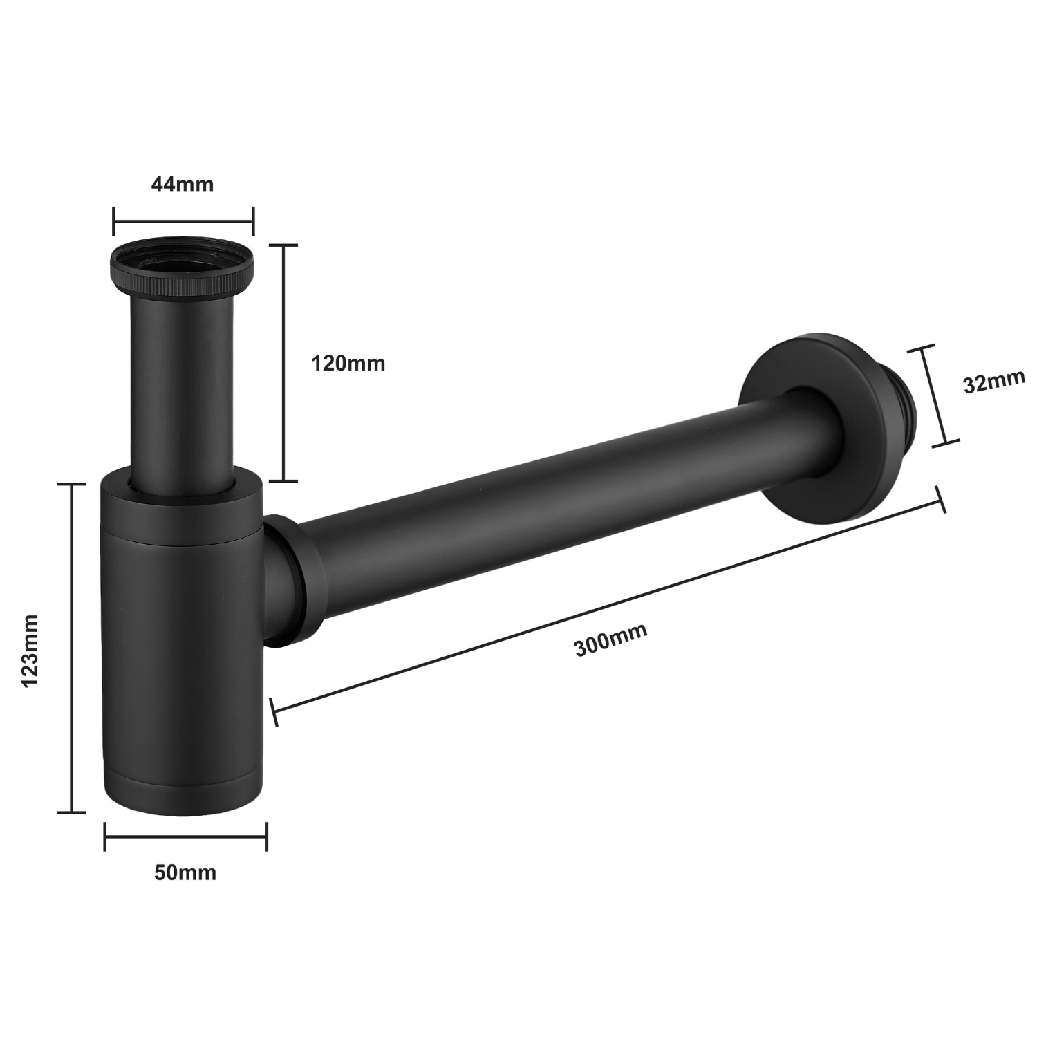 Ablauf siphon 44 mm - Schwarz