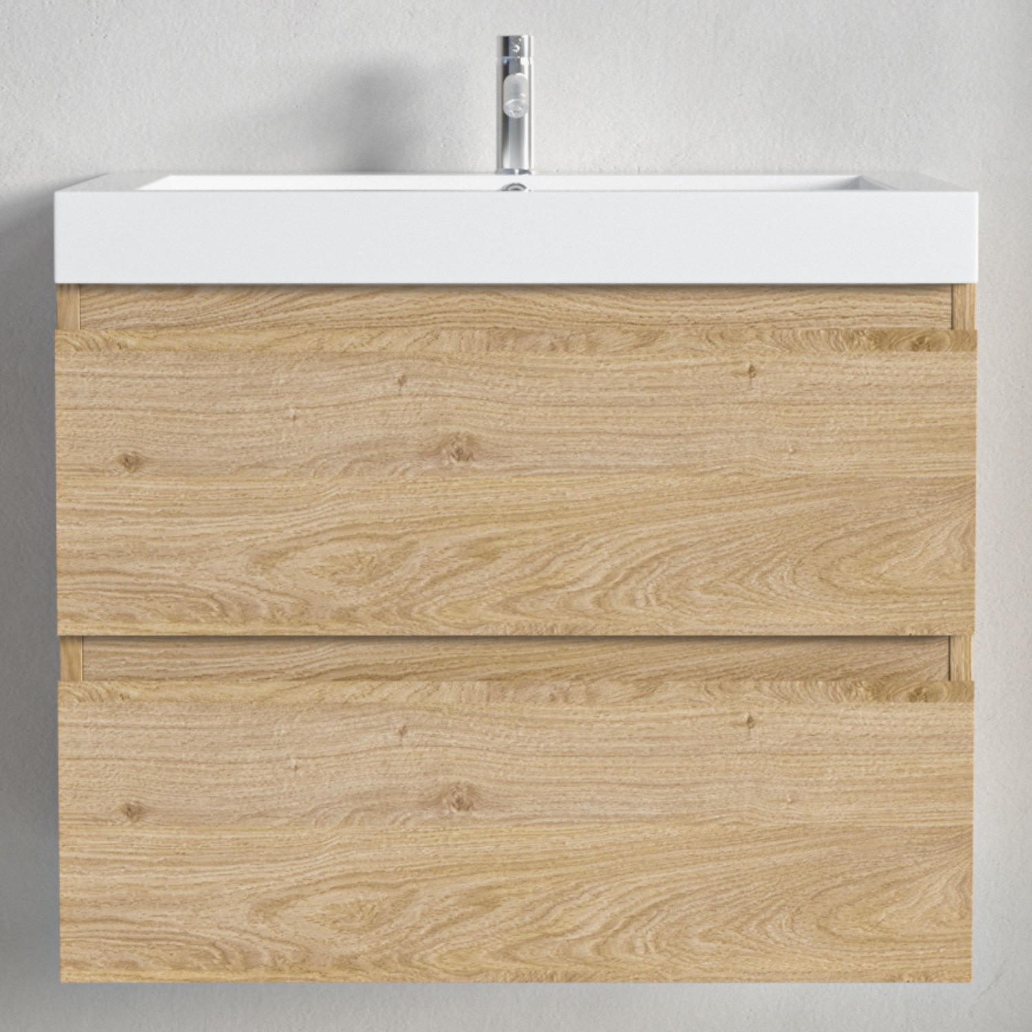 MONACO Helles Eichenholz - Waschbecken Weiß - 60 cm