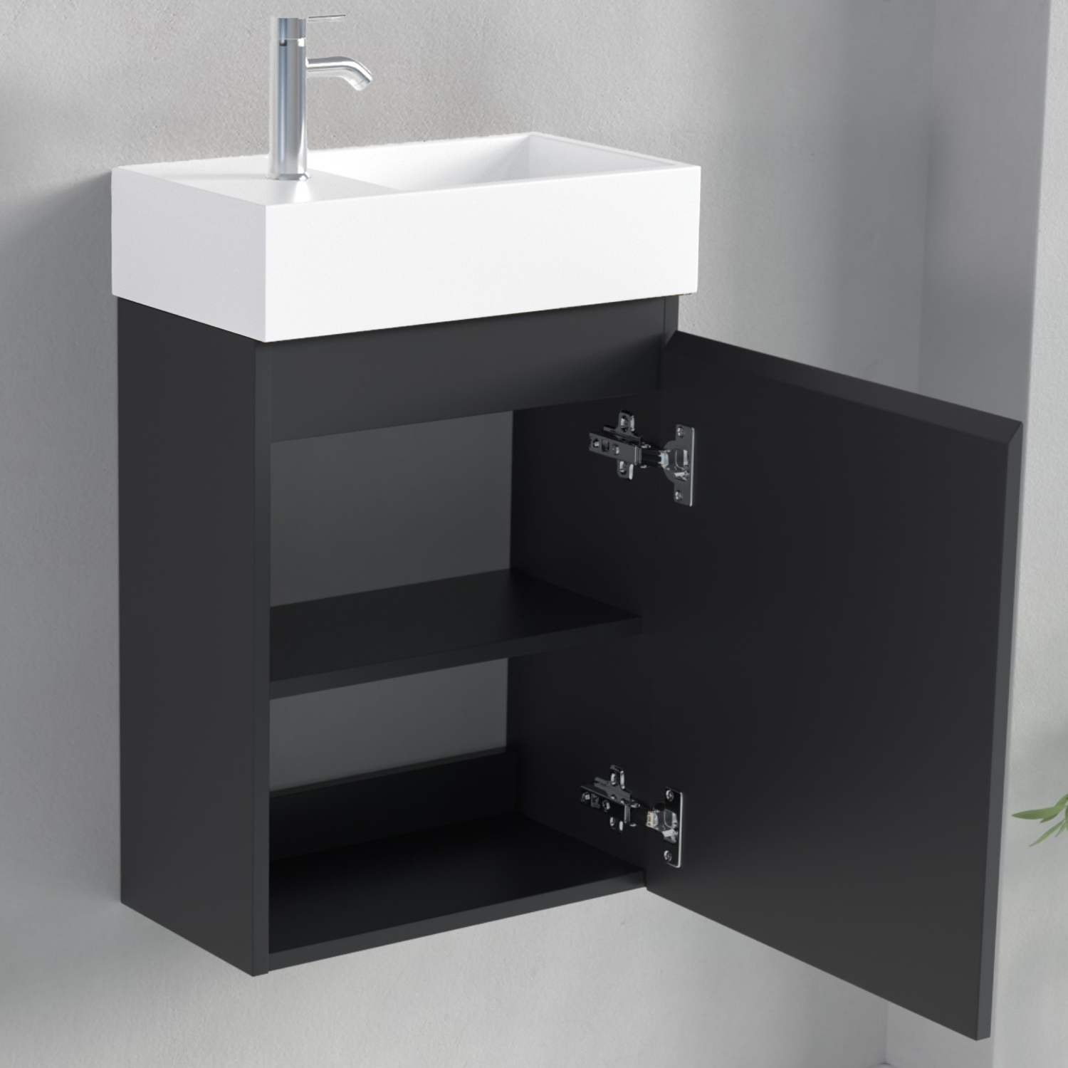 MALIBU Matt Schwarz - Waschbecken Weiß