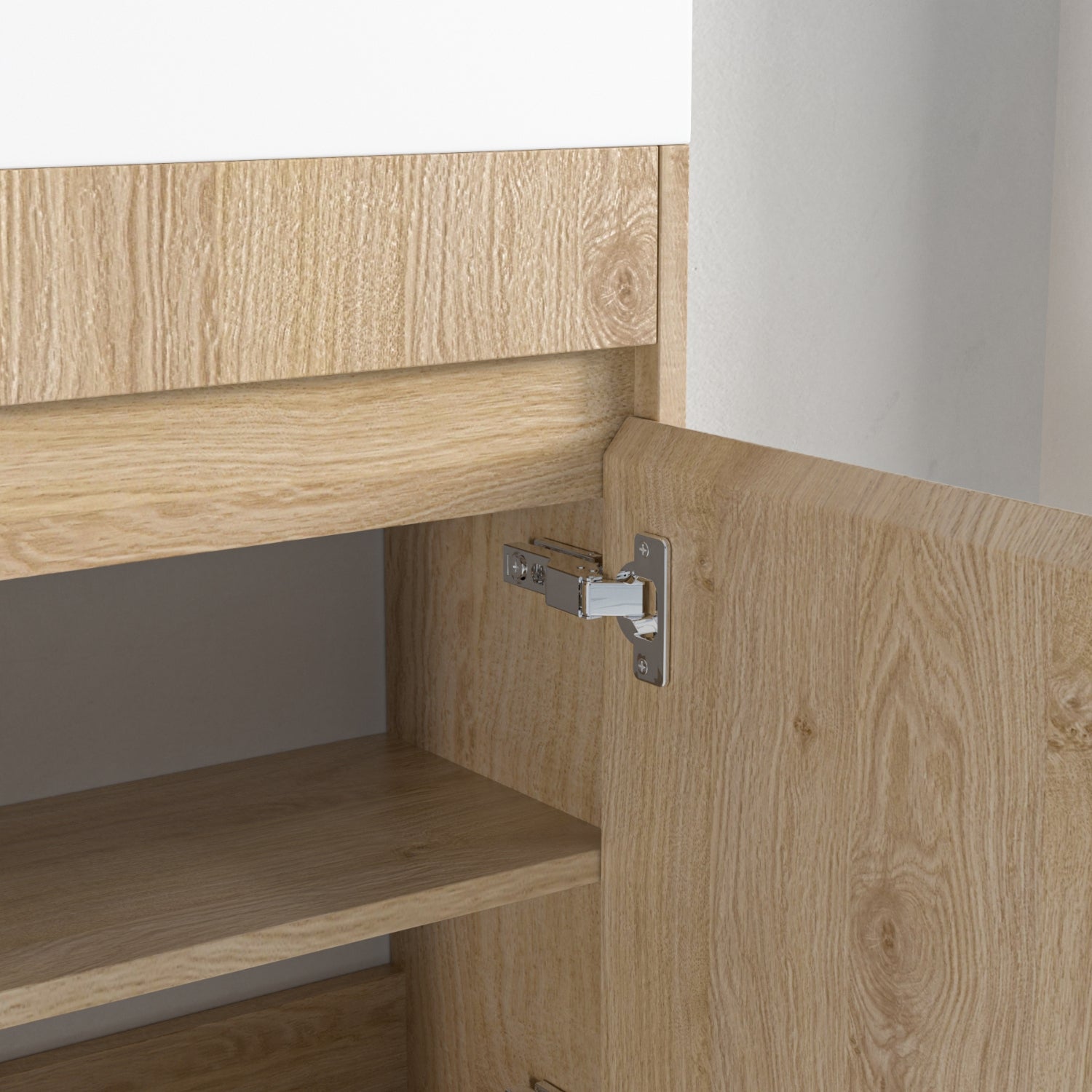 IBIZA Helles Eichenholz - Waschbecken Weiß