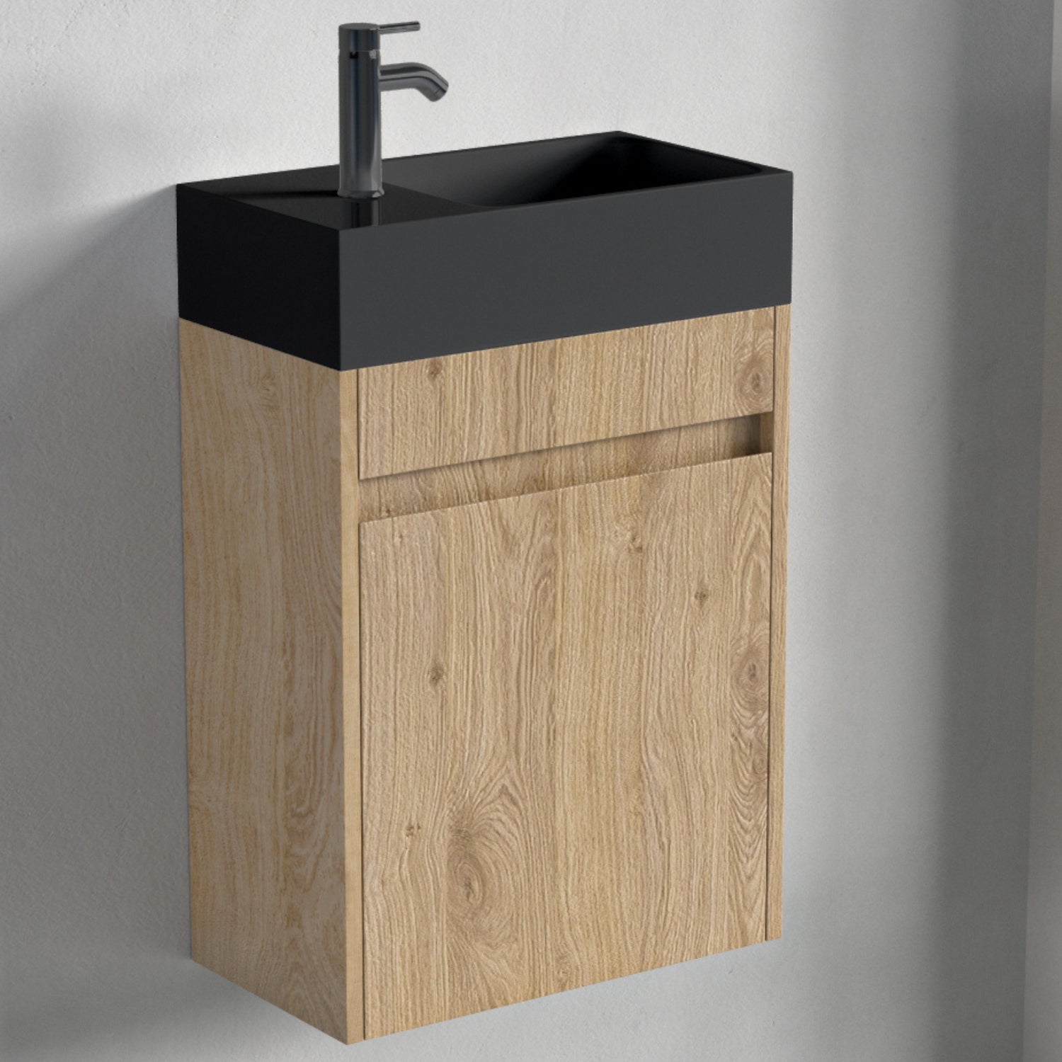 IBIZA Helles Eichenholz - Waschbecken Schwarz
