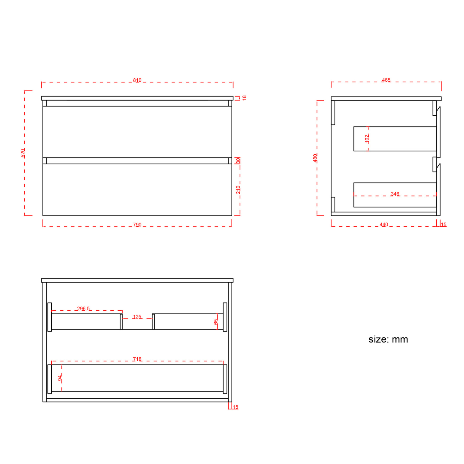 Badmöbelset VERONA 80 cm - Mit Hochschrank - Glänzend Weiß - Waschbecken Weiß