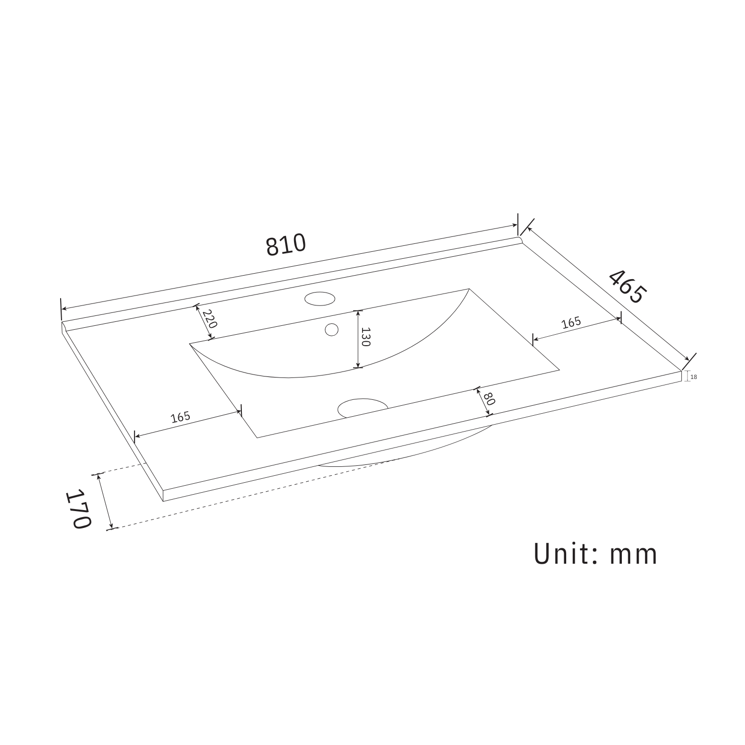 Badmöbelset VERONA 80 cm - Mit Hochschrank - Matt Schwarz - Waschbecken Weiß