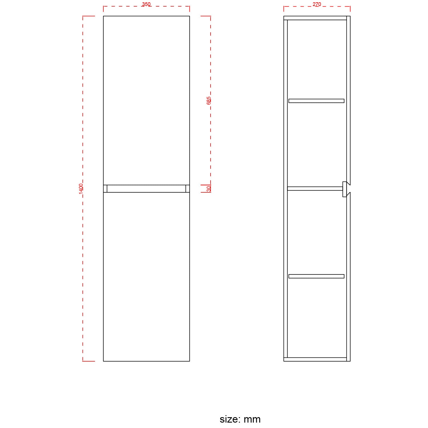 Badmöbelset AVALON 80 cm - Mit Hochschrank - Helles Eichenholz - Waschbecken Weiß