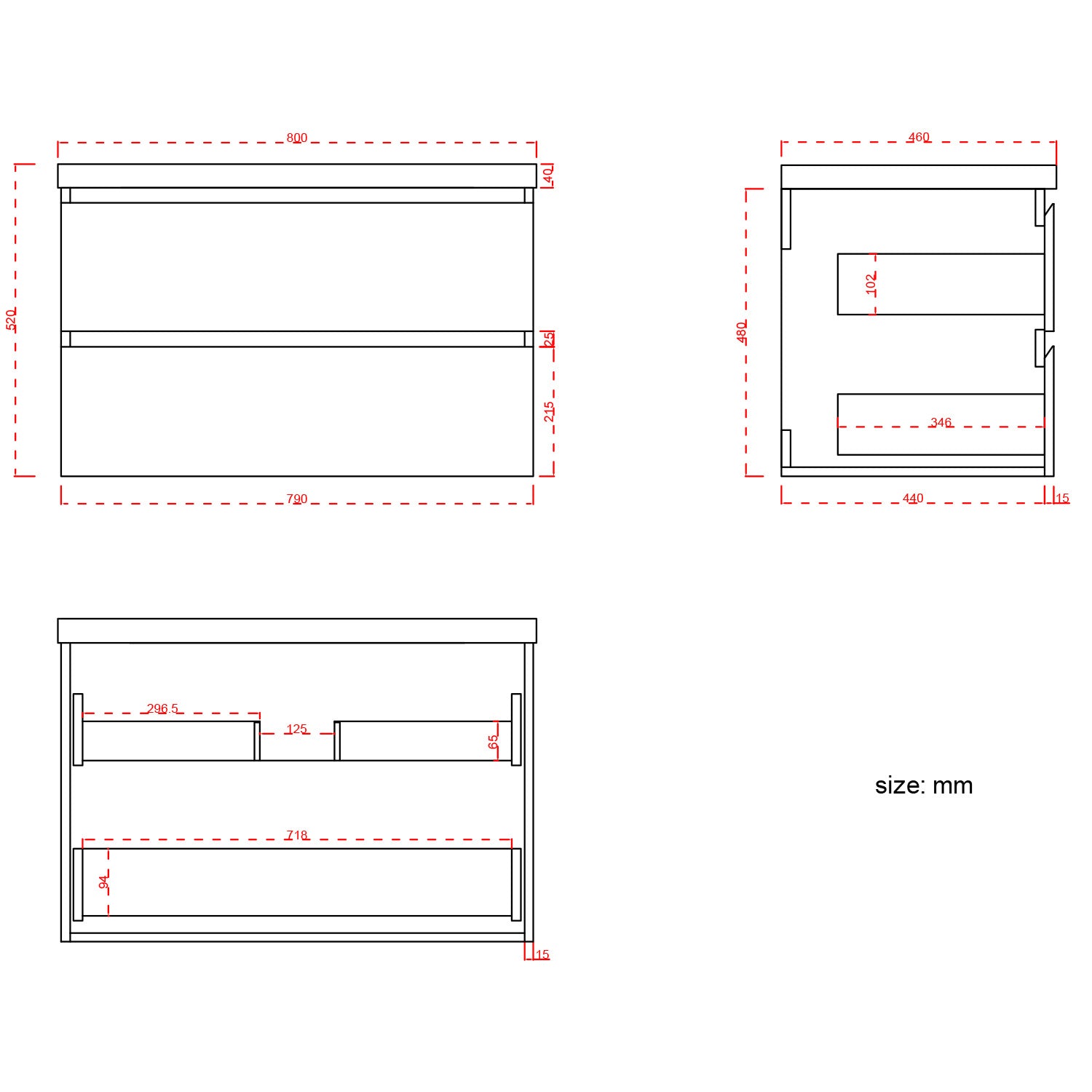 Badmöbel-Set AVALON 80 cm - Mit Hochschrank - Warmes Eichenholz - Waschbecken Weiß