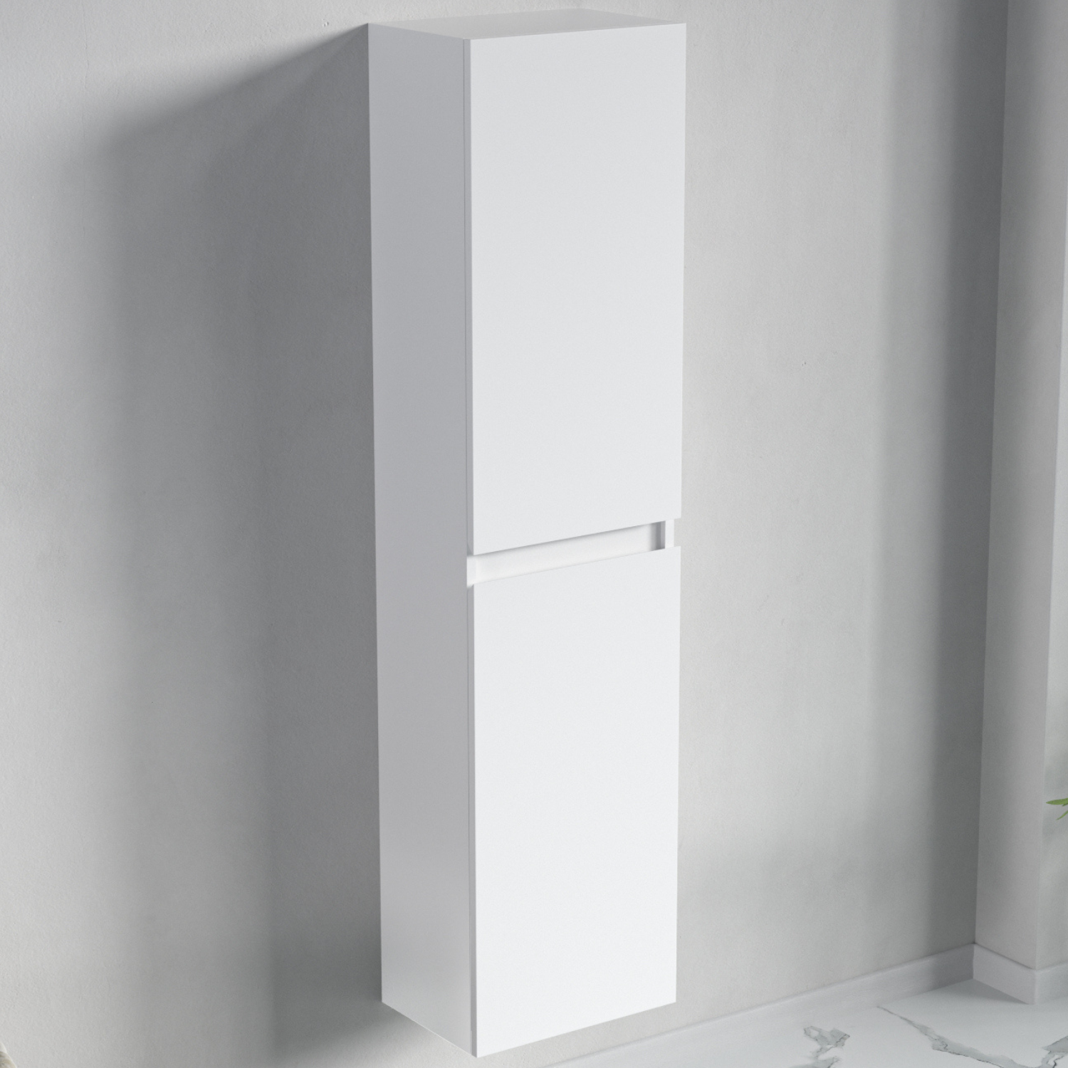 Badmöbel-Set AVALON 60 cm - Mit Hochschrank - Glänzend Weiß