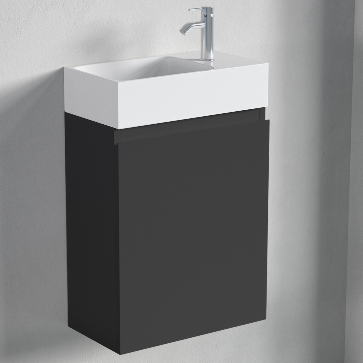 MALIBU Matt Schwarz - Waschbecken Weiß