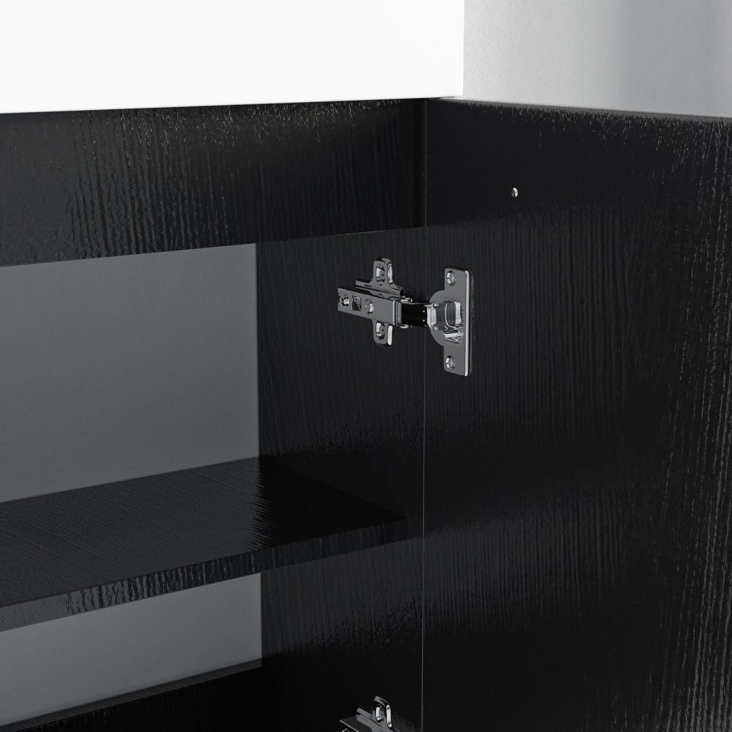 BOMBAY Schwarz Eichenholz- Waschbecken Weiß