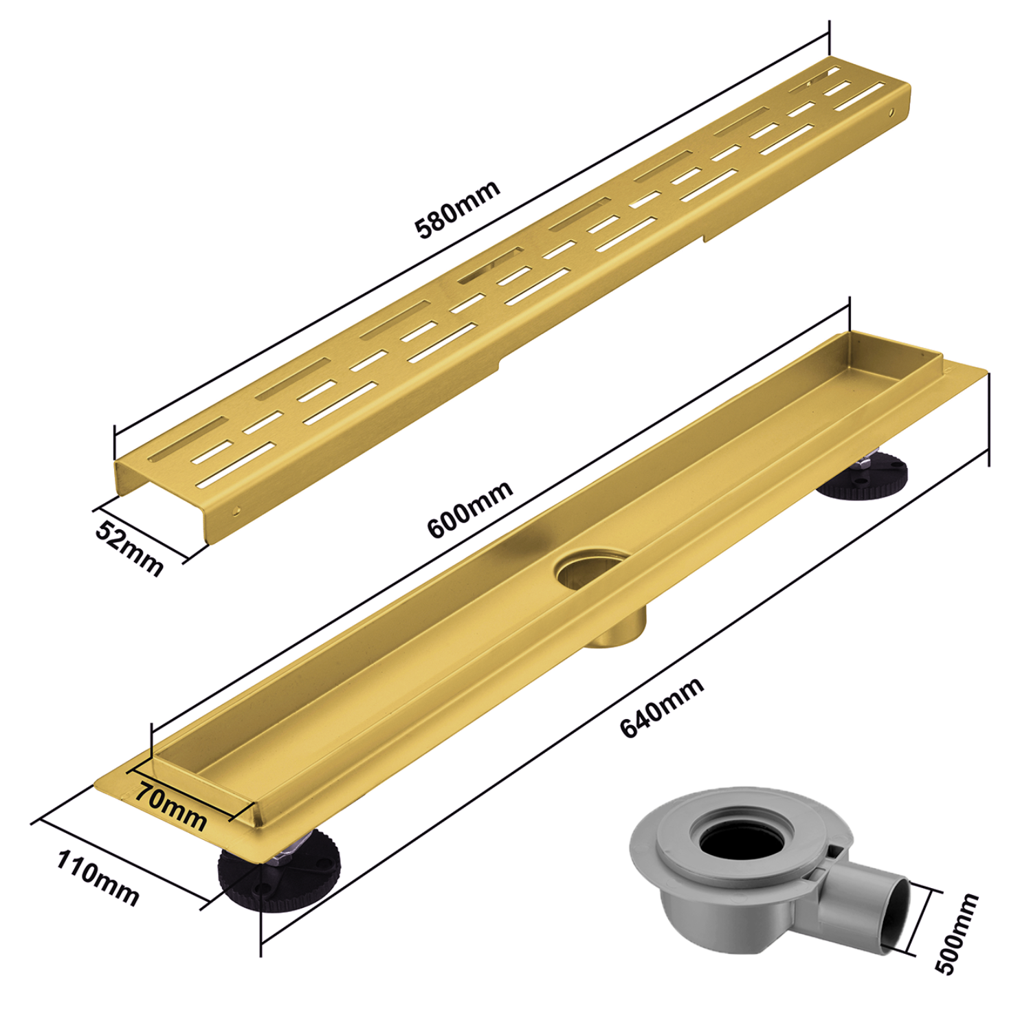 Duschrinne Cayma 60 cm - Gold
