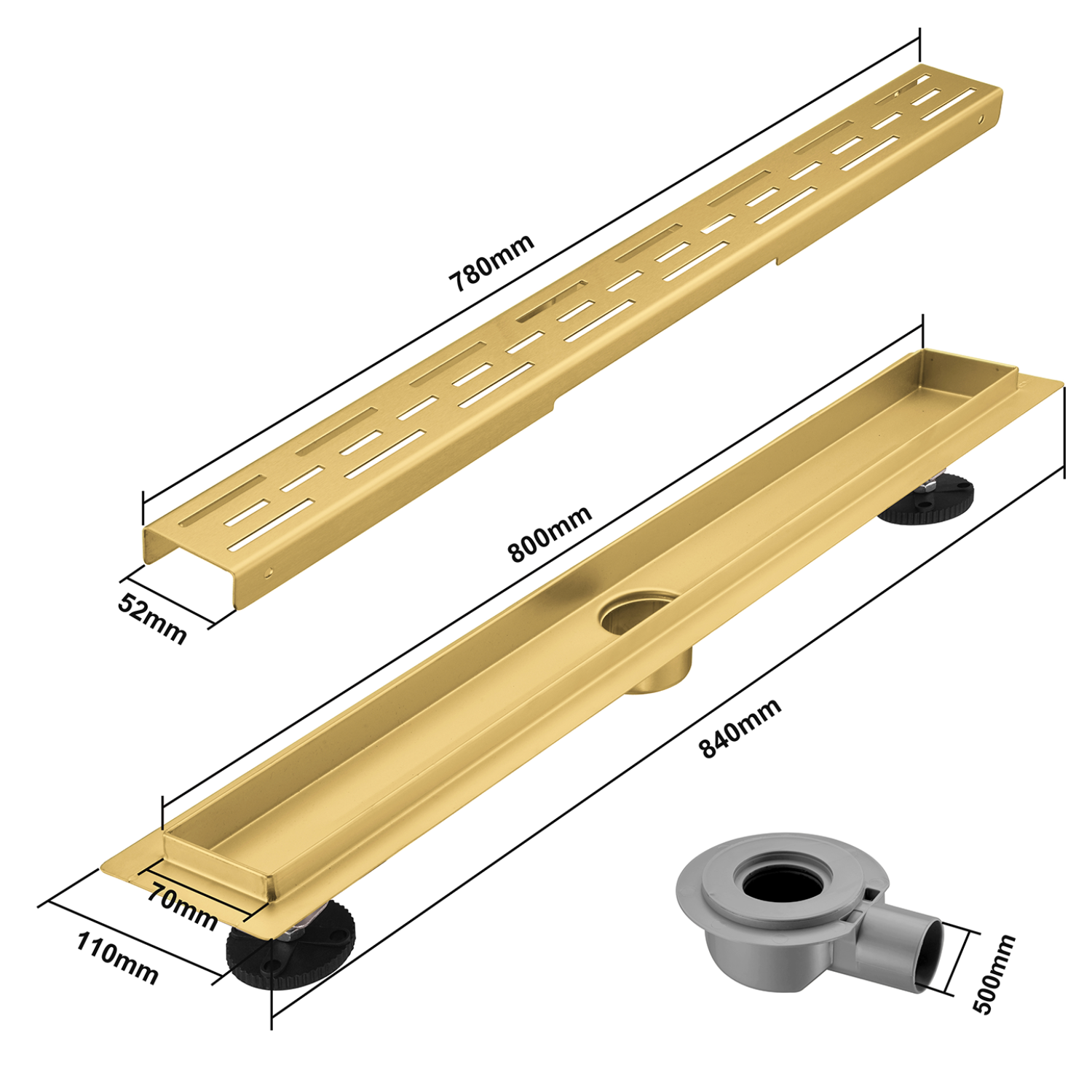 Duschrinne Cayma 80 cm - Gold